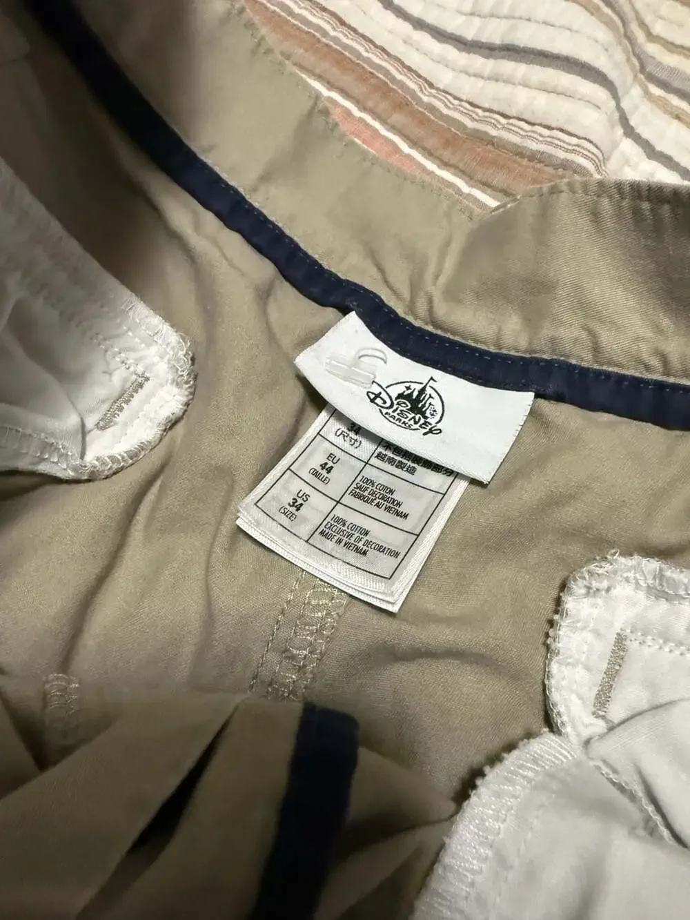 Disney Parks Mickey Mouse Embroidered Khaki Chino Shorts